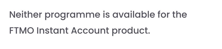 FTMO公式FAQ「Is the Premium Programme compatible with the Scaling Plan?」の末尾（スマホ表示）。プレミアムプログラムとスケーリングプランは、どちらもFTMO Instant Accountでは利用できない、と書かれている